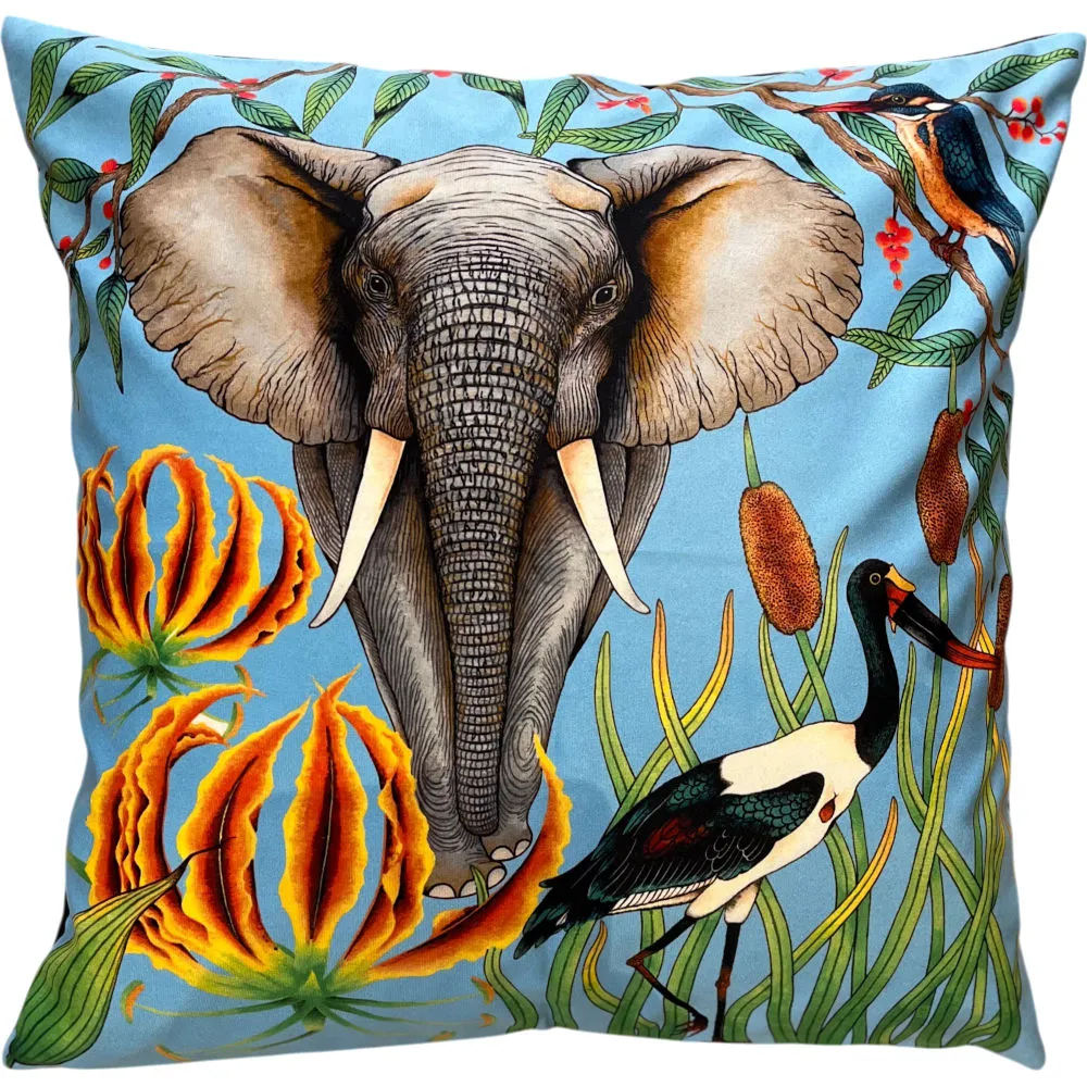 Kissenbezug Elephant Kingfischer - Blue (60x60cm)