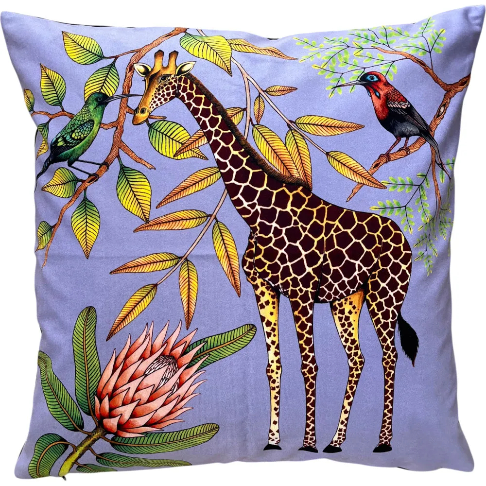 Kissenbezug Giraffe Sunbirds Protea - Mauve (60x60cm)